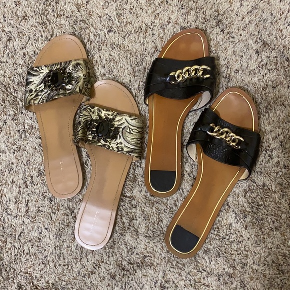 (2) Pairs gorgeous slide sandals (Size US 10)